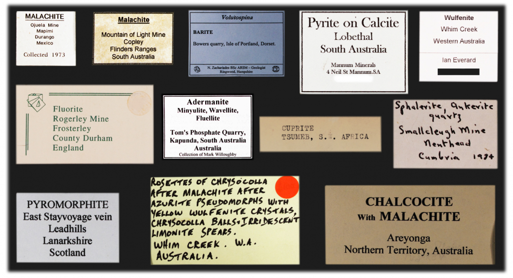 Cataloguing and Labelling Mineral Specimens Mark's Minerals